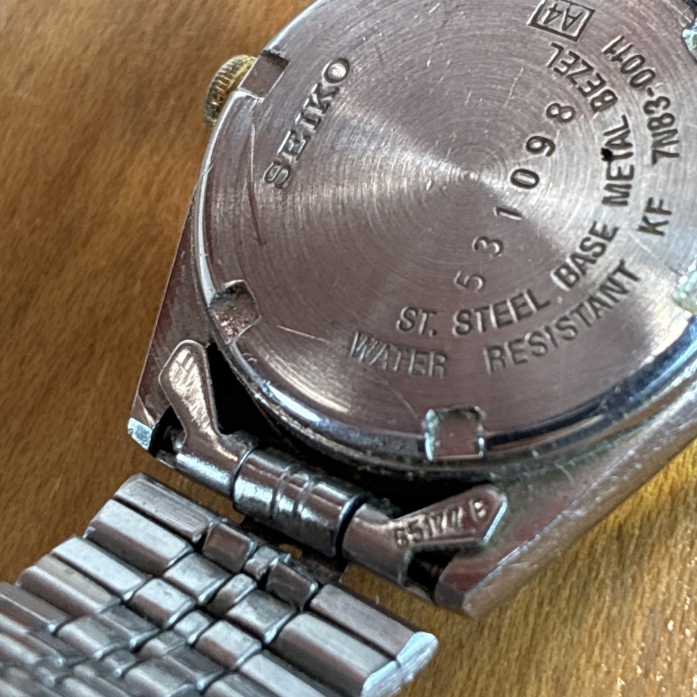 Vintage 1990 Women's Seiko Dress Watch 7N83-0011 Two Toned Working New Battery - Picture 13 of 17